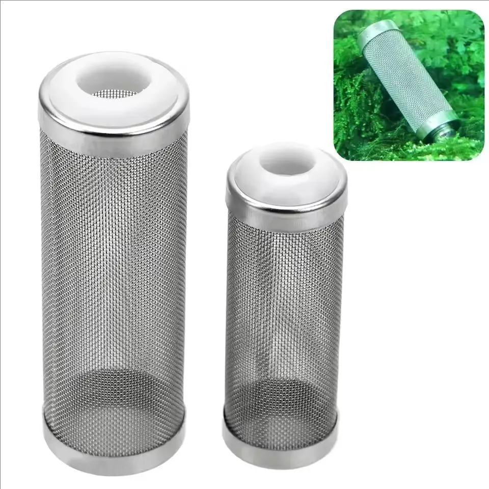 1PC Stainless Steel Filter S/L Size Aquarium Accessories Inflow Inlet Protect Special Shrimp Cylinder Filter Shrimp Net