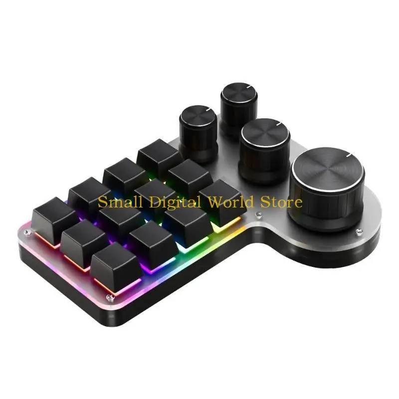 

77UB Программирование макросов Настраиваемая ручка Клавиатура RGB 12 клавиш Клавиатура для копирования и вставки