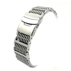 22mm Stainless Steel Shark Mesh Watch Band Strap Wrist Bracelet Strap Replacement(Silver)