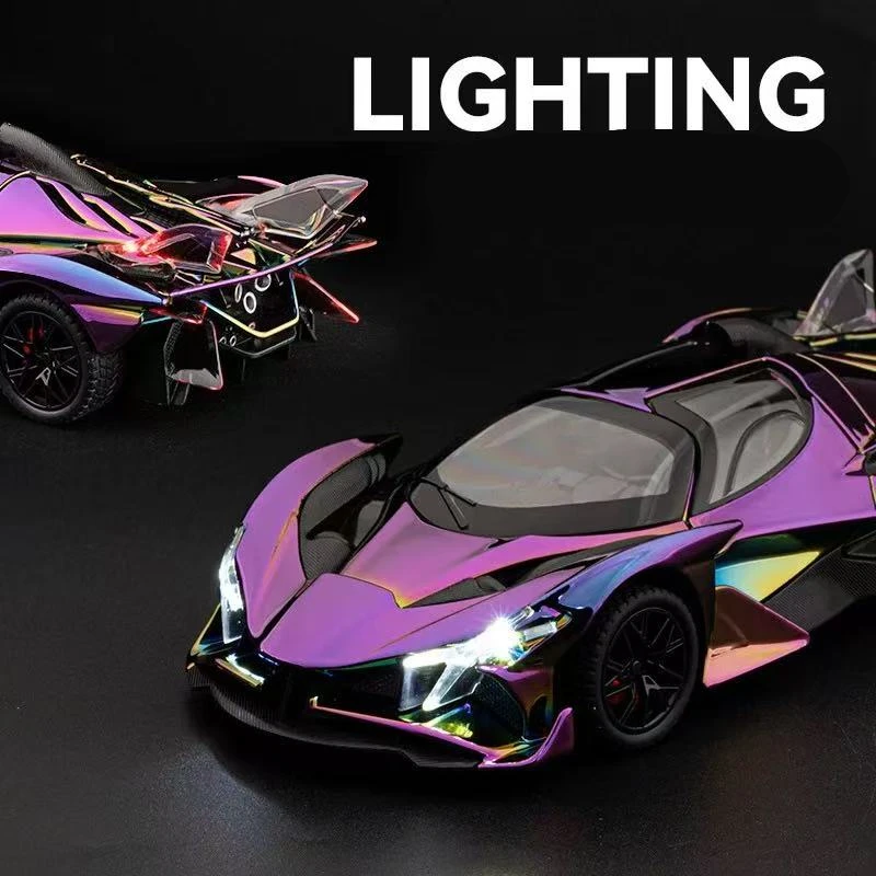 

Новый 1:24 Apollo Project EVO, гальванический сплав, модель мышечного автомобиля, звук и свет, детская игрушка, коллекционные предметы, подарок на день рождения