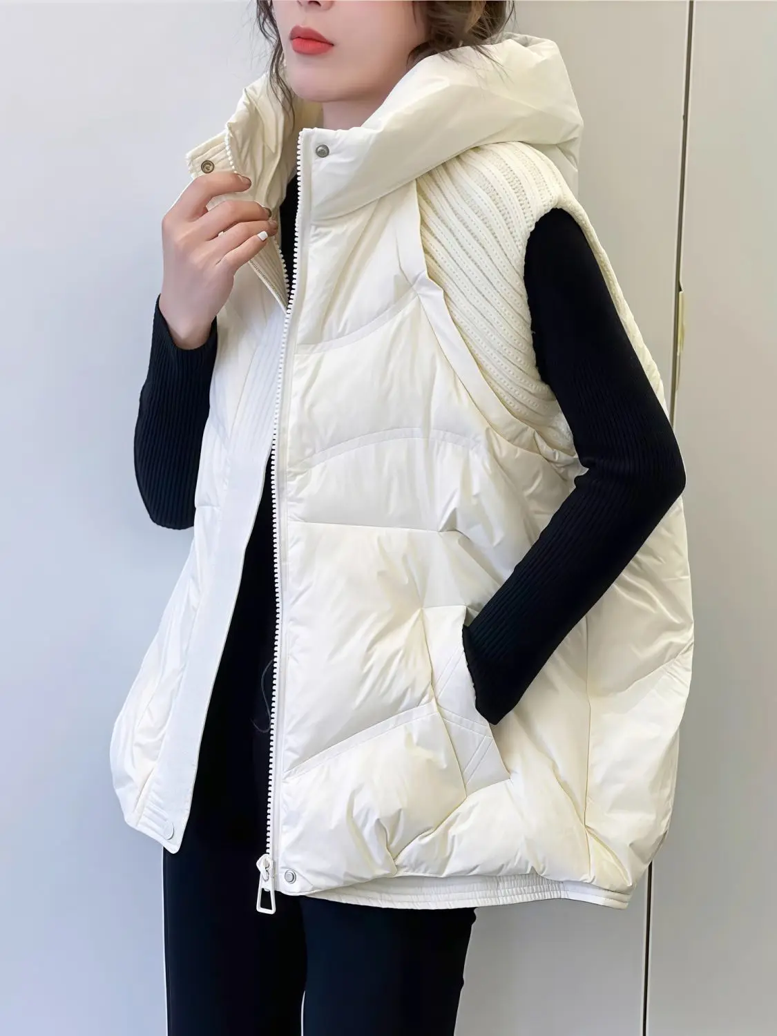 

Пуховый хлопковый жилет для женщин, новый осенне-зимний стиль, верхняя одежда без рукавов, жилет