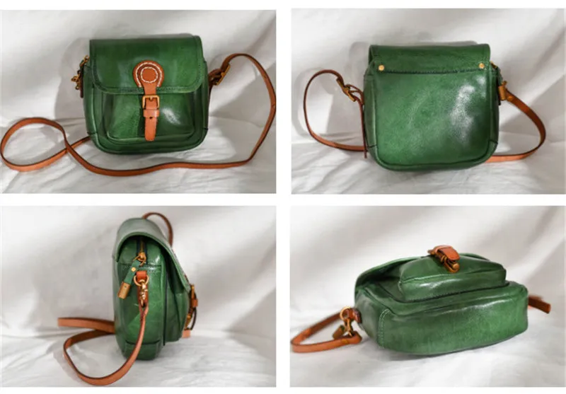 Fashion luxury high-quality natural real cowhide ladies green small shoulder bag daily party genuine leather women crossbody bag