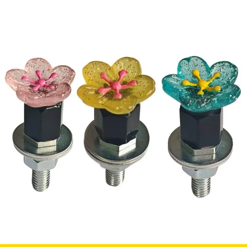 

SZCH Decorative License Plate Screws Fastener With 3D Flower Design Rust Proof Finish