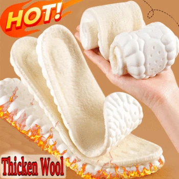 Semelles thermiques auto-chauffantes pour hommes et femmes, coussinets épais en peluche, rembourrage en cachemire, bottes de sport unisexes, hiver, 2 pièces
