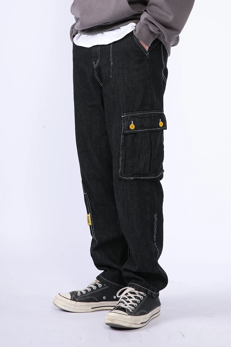 

Спецодежда в стиле ретро, прямые джинсы, мужские свободные повседневные длинные брюки с талией, Ro Plan, осенне-зимний тренд, молодежные активные брюки