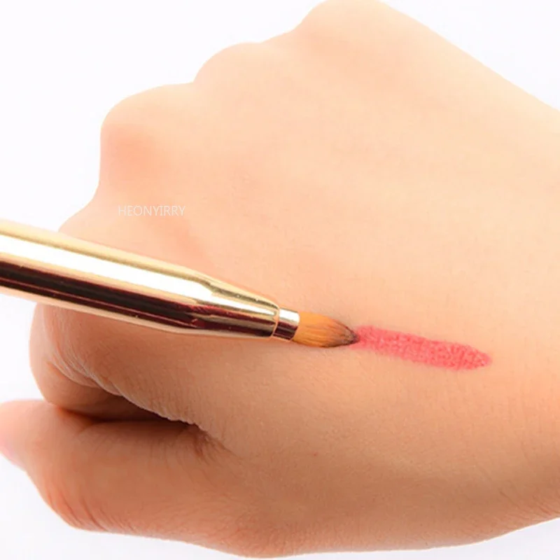 리트랙터블 립 메이크업 브러시 립스틱 립 글로스 브러시 텔레스코픽 듀얼 유즈 립 아이섀도우 브러시 보호 캡 포함 뷰티 도구