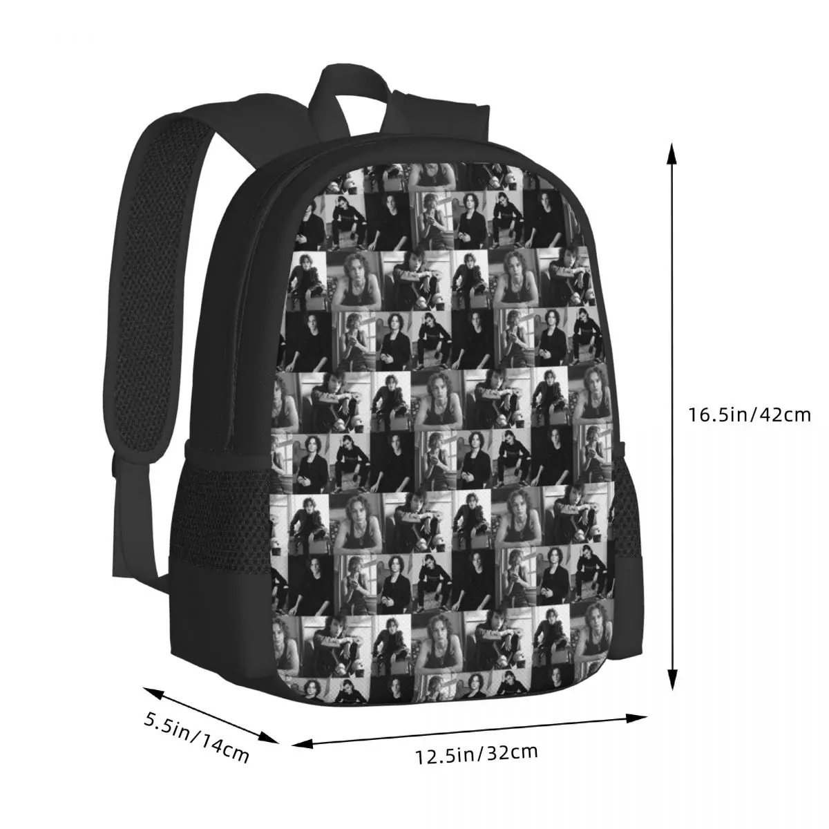 Black And White Mason Thames Collage Student Backpack School Bag Hiking Travel Daypack for Men Women Bookbag Shoulder Bags