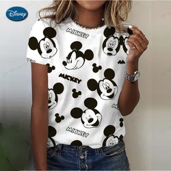 Summer Mickey Mouse 3D Print T-shirts Women Casual Fashion Streetwear Short Sleeve O-Neck T Shirt Harajuku Tees Tops Clothing