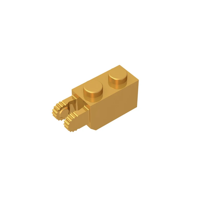 MOC PARTS GDS-827 Hinge Brick 1 x 2 Locking with 2 Fingers Vertical End, 9 Teeth compatible with lego 30365  children\'s toys