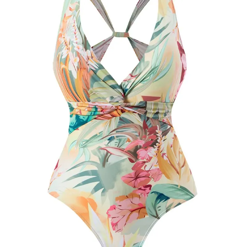 

Fashion Printed High Waist Bikini Women's Slim Swimsuit 2023 Trendy Beachwear Comfortable Sporty Fitness Fans Supplies