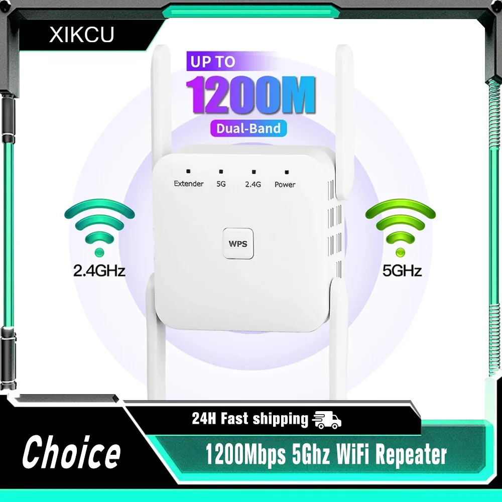 

1200Mbps 5Ghz Wireless WiFi Repeater Booster 2.4G/5GHz Wi-Fi Signal Amplifier Extender Router Network Wlan WiFi Repetidor