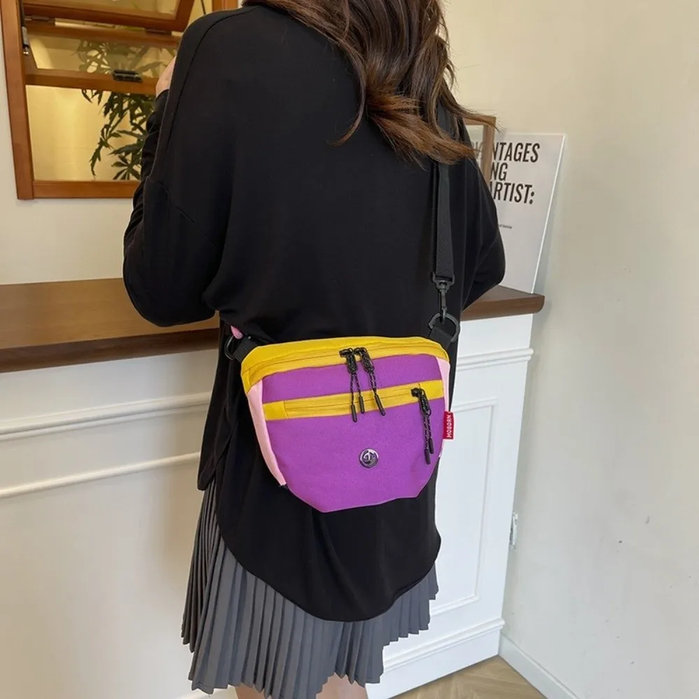 

Korean Style Sports Crossbody Bag Large Capacity Color Contrast Half Moon Bag All-match Waterproof Dumpling Shoulder Bag
