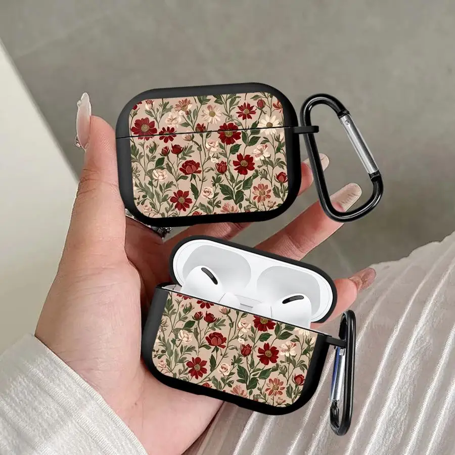 

Vintage Small Floral Fragments Case For Airpods Pro3 1 Pro2 Pro 3 2 4 Earphone Cases Cover
