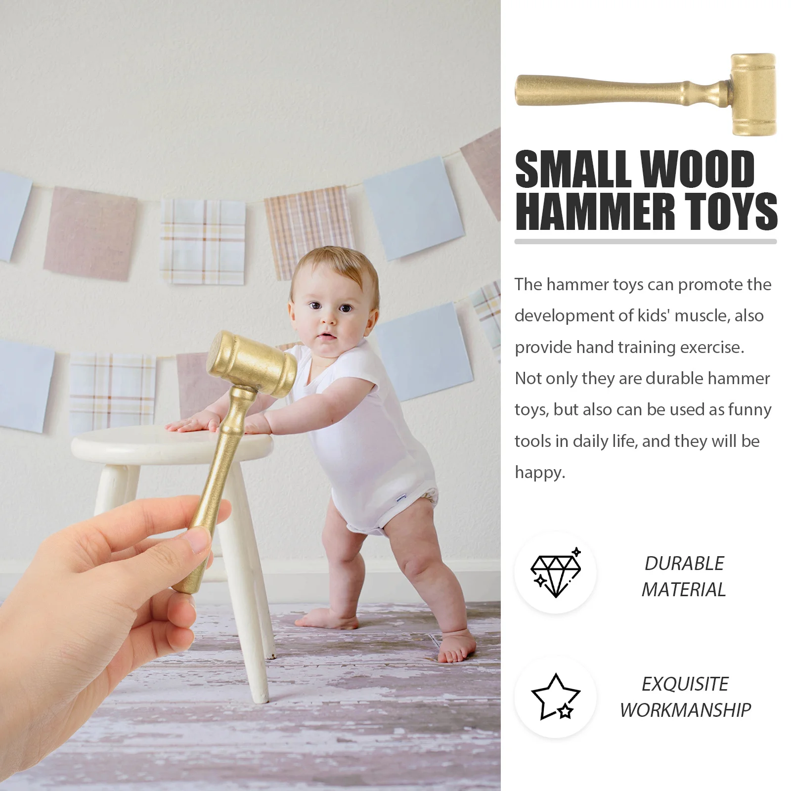 

Kids Hammer Toy 10Pcs Wooden Mallets for Children Crab and Lobster Pounding Game Toddler Educational DIY Activity Learning Toy