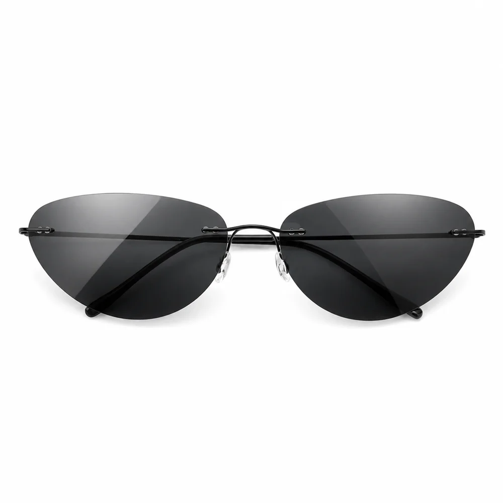 Rimless Sunglasses Men Polarized Titanium Ultralight UV Protection Outdoor Sports Driving Fishing Cosplay