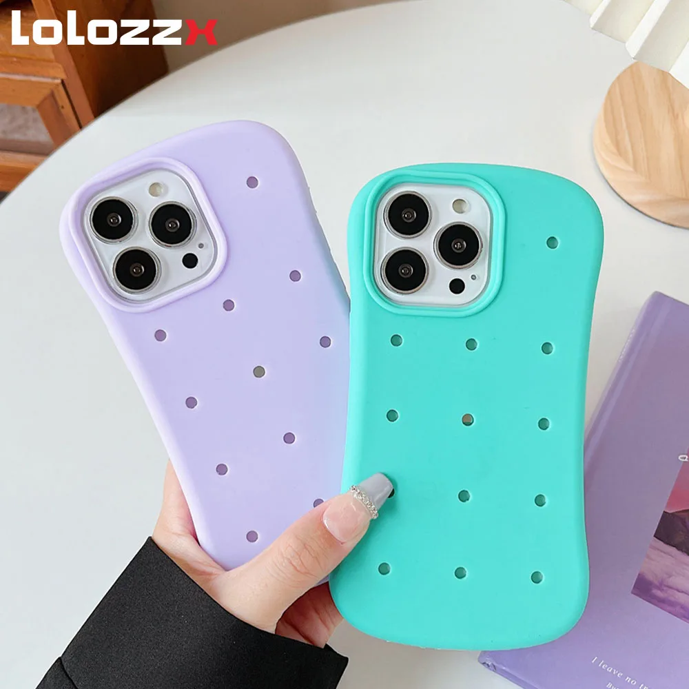 Candy Color Mini Breathable Hole Matte Phone Case For iPhone 14 15 Plus 11 12 13 Pro Max XR XS 7 8 SE Slim Waist Soft TPU Cover