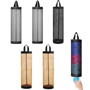 Saklama çantası çeşitli eşyalar duvara monte örgü, plastik torba dağıtıcı, asılı yeniden kullanılabilir çanta Dağıtıcı torbalarda, plastiklerde satışta ilk 10-no. 2