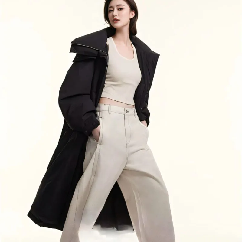 Roupas femininas Parker 2025 Novo inverno quente com capuz jaqueta feminina de alta qualidade pato branco para baixo jaqueta feminina H436