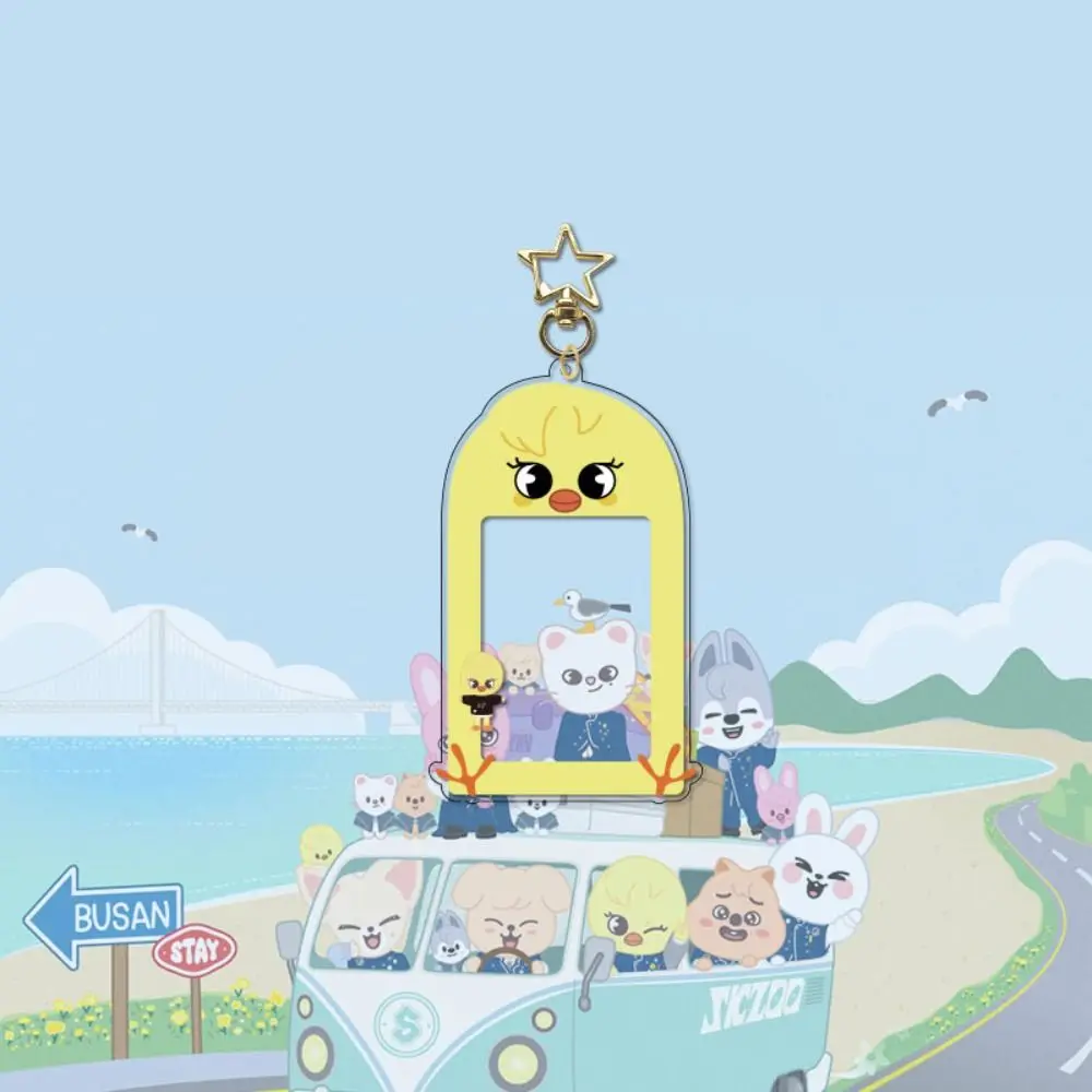 Cute Cartoon Card Holder Acrylic Creative Protector Sleeves ID Cards Idol Picture Phototocard Holder