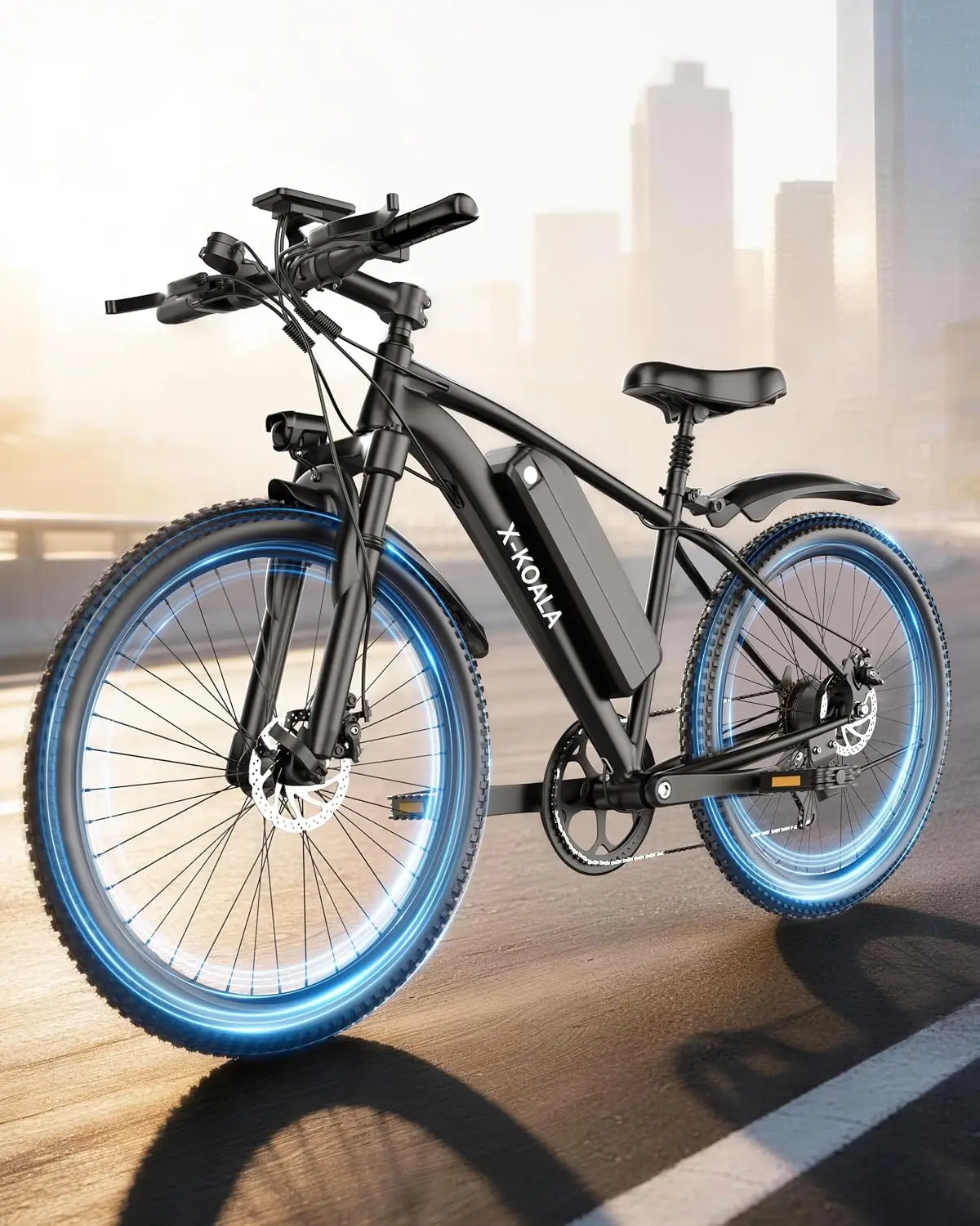 1500W Peak Electric Bike Adults 50 Miles 7-Speed Mountain Commuter E-Bicycle, Customized
