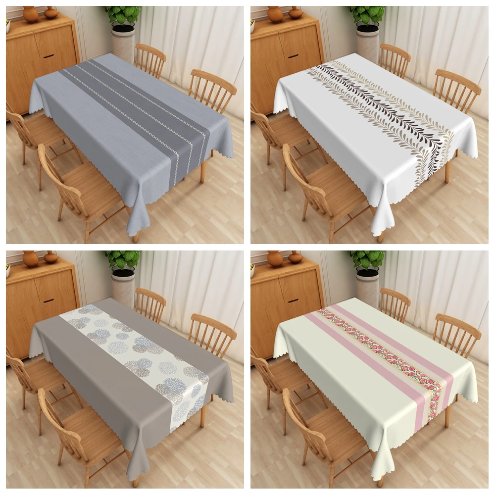 

Прямоугольная скатерть в деревенском стиле, кофейная льняная водонепроницаемая крышка для обеденного стола для дома, пикника, кухни, отдыха, вечеринки, украшения