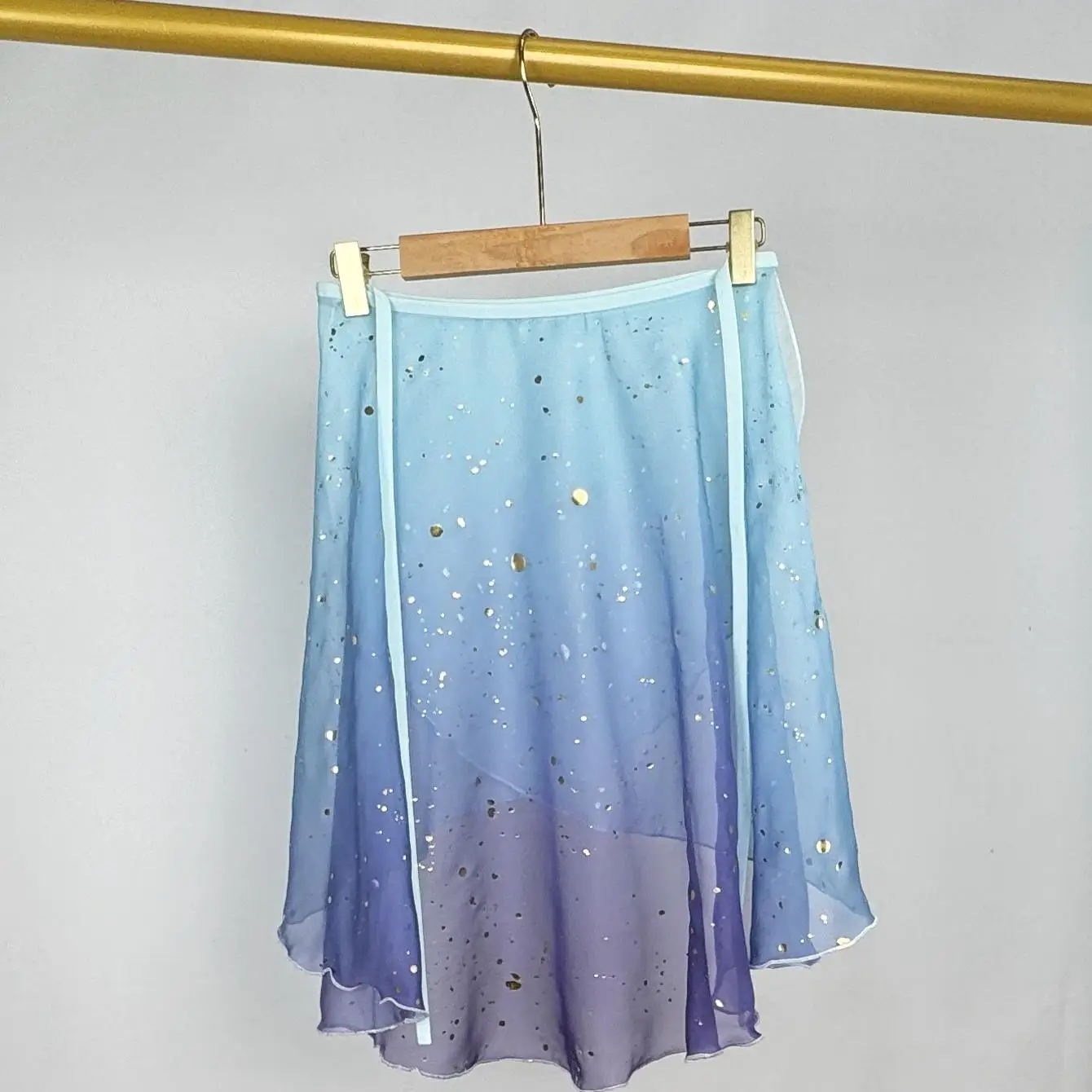 Traje de baile de ballet personalizado para mujer, falda de actuación de entrenamiento de baile con estampado en caliente degradado de una pieza, vestido de ballet tutú