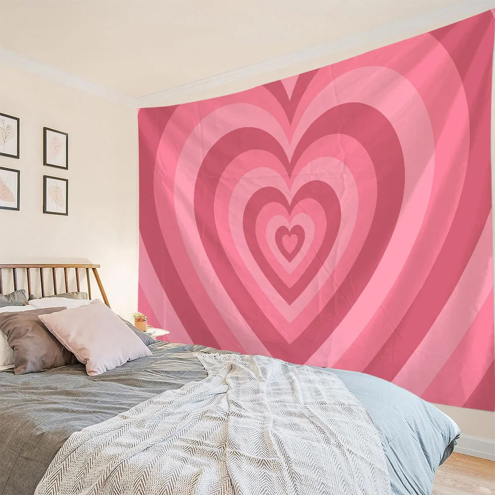 

Love tapestry, beautiful figure, plant art, wall hanging, kawaii girl bedroom, wall blanket, hippie decoration, background cloth