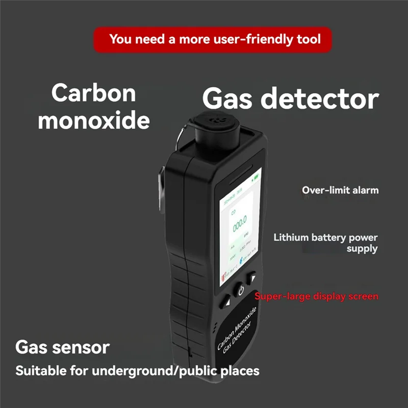 ABBP-US プラグ CO 検出器一酸化炭素検出器 0-1000 PPM 音、光振動警告家庭用、旅行 & 産業用