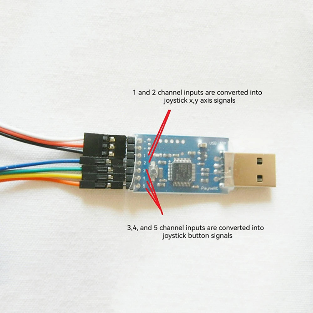 

1PC Aeromodelling Receiver Converter, Model Aircraft Receiver to Joysticks Signal, Universal PC Game Controller Converter