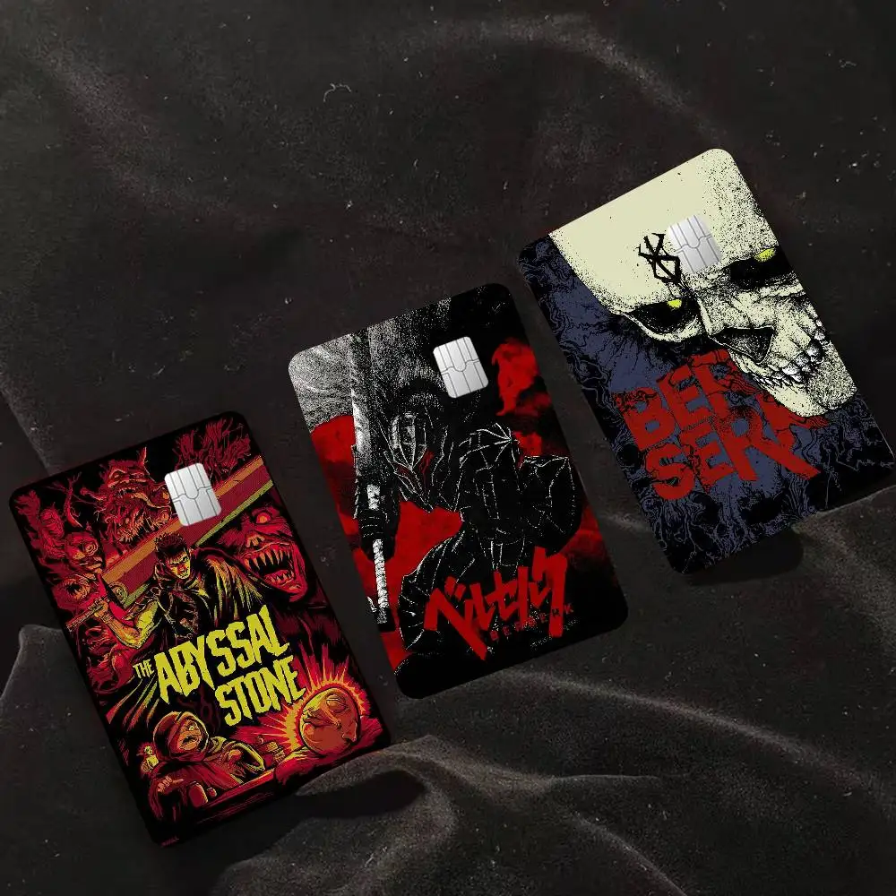 Anime Berserk Prints Cartoon Credit Card Skin Stickers For Bank Card Bus Metro Card Sticker Waterproof Women Gift