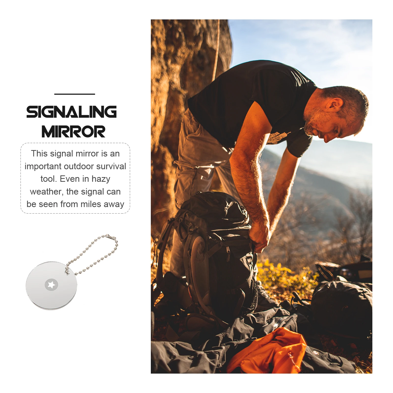 

Signal Mirror Survival Gadget Portable Outdoor Retroreflector Emergency Acrylic Camping Hiking Supply Lightweight Compact