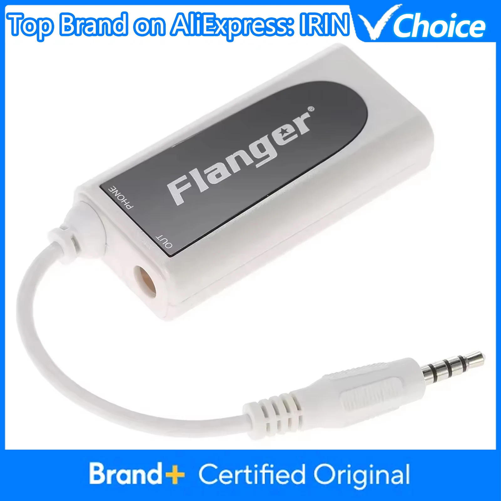 Flanger Guitar Connector Converter FC-21 Electric Guitar Bass to Mobile Phone Tablet Adapter Compatible with IPhone/IPad Android