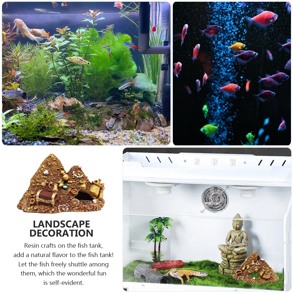 

Simulated Jewelry Tower Ornament Fish Tank Decoration Resin Craft Aquarium Jewelry Tower Ornament Reptile Case Adornment
