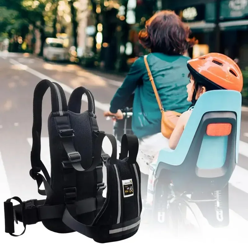 Adjustable Motorcycle Safety Belt Child Reflective Rear Seat Grab Handle Strap Harness Motorcycle Breathable Harness Anti-Drop