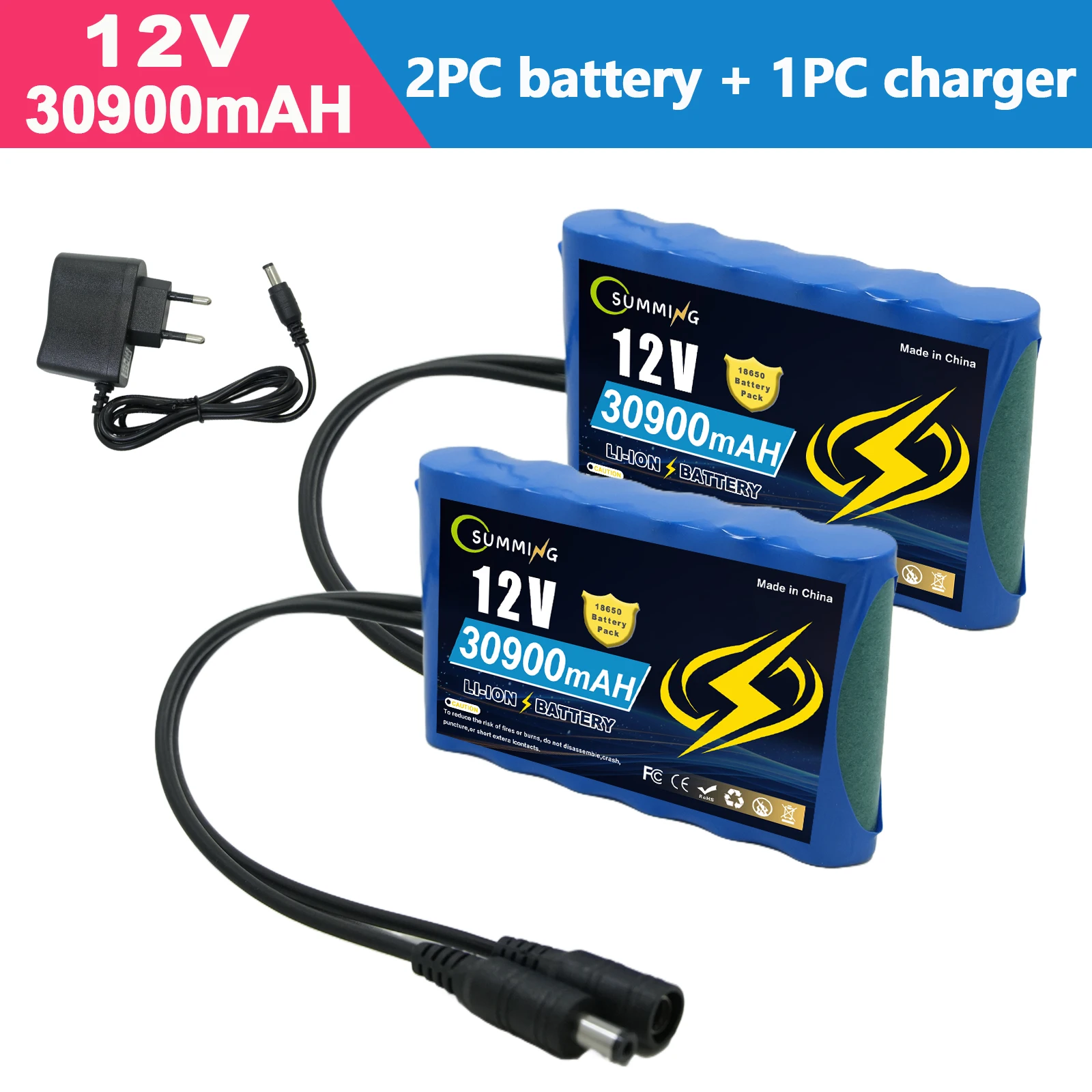 

12 В 30900 мАч НОВЫЙ портативный супер аккумулятор литий-ионный аккумулятор емкостью DC 12,6 В 30,9 Ач монитор камеры видеонаблюдения