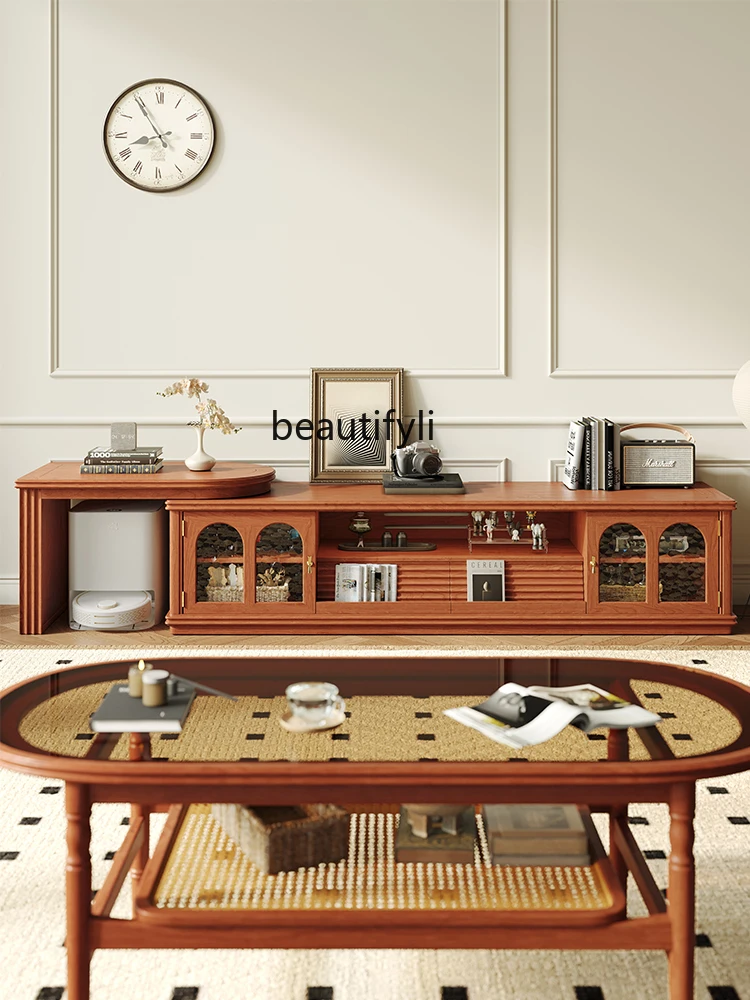 French Tea Table Combination Living Room Home Storage Floor TV Cabinet