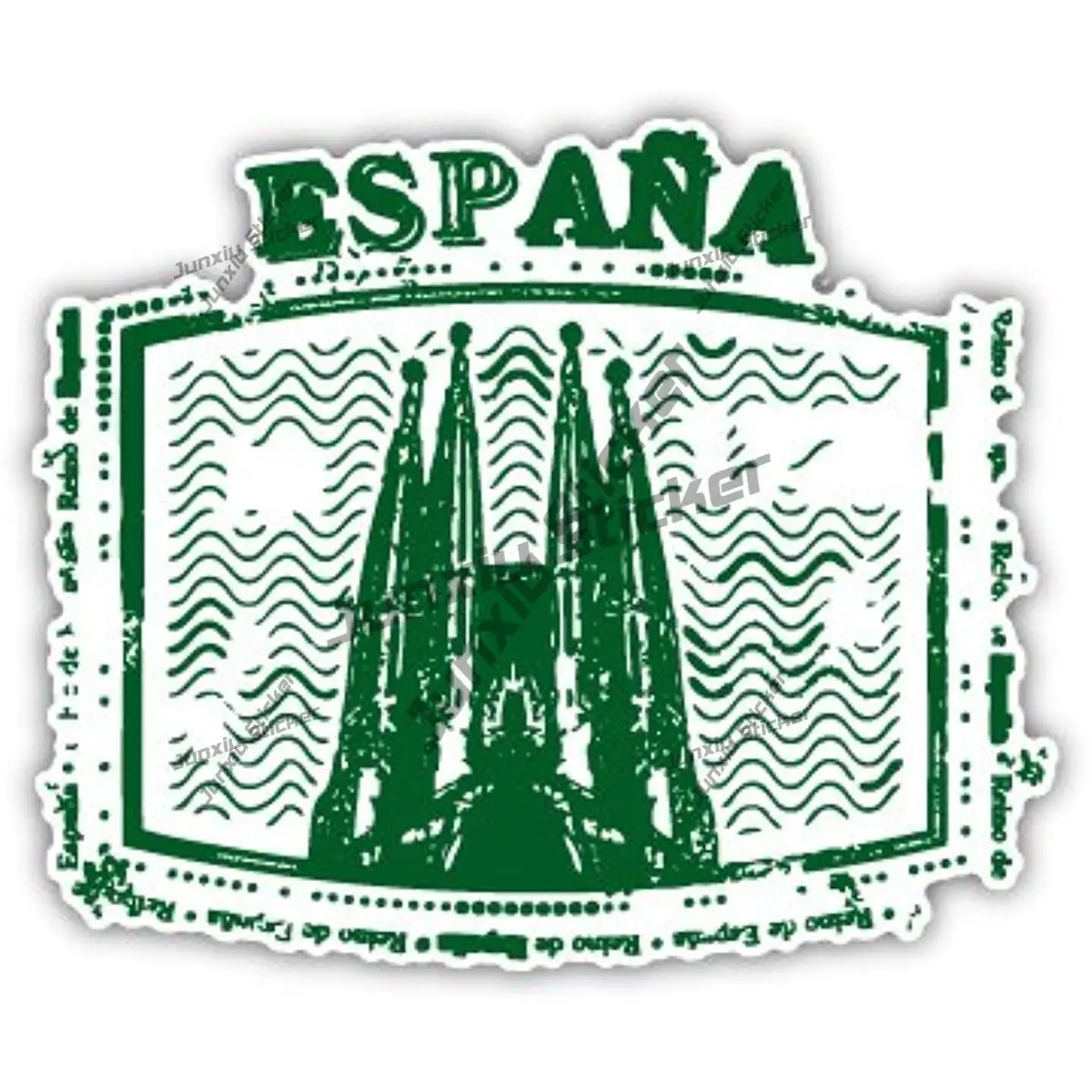 

Spain ESPANA Temple of The Holy Family Retro Seal Sticker Decal for Car SUV Laptop Book Fridge Guitar Motorcycle Helmet Decals