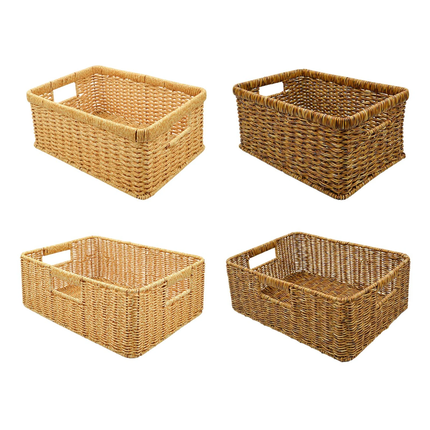 Enhance your home\'s organization with this stylish and durable rattan basket - The perfect solution for effortless countertop an