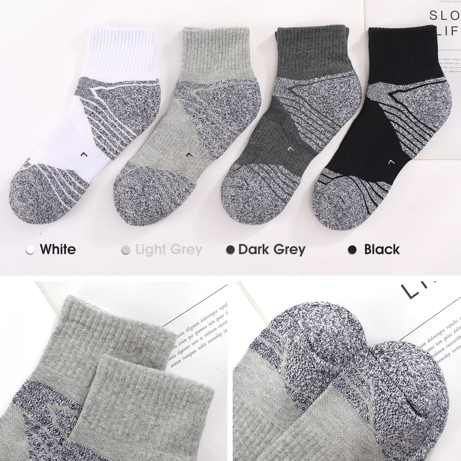 Men 3 Pairs Athletic Cotton Socks Outdoor Sports Casual Crew Socks for Hiking Trekking Walking athletic cotton socks