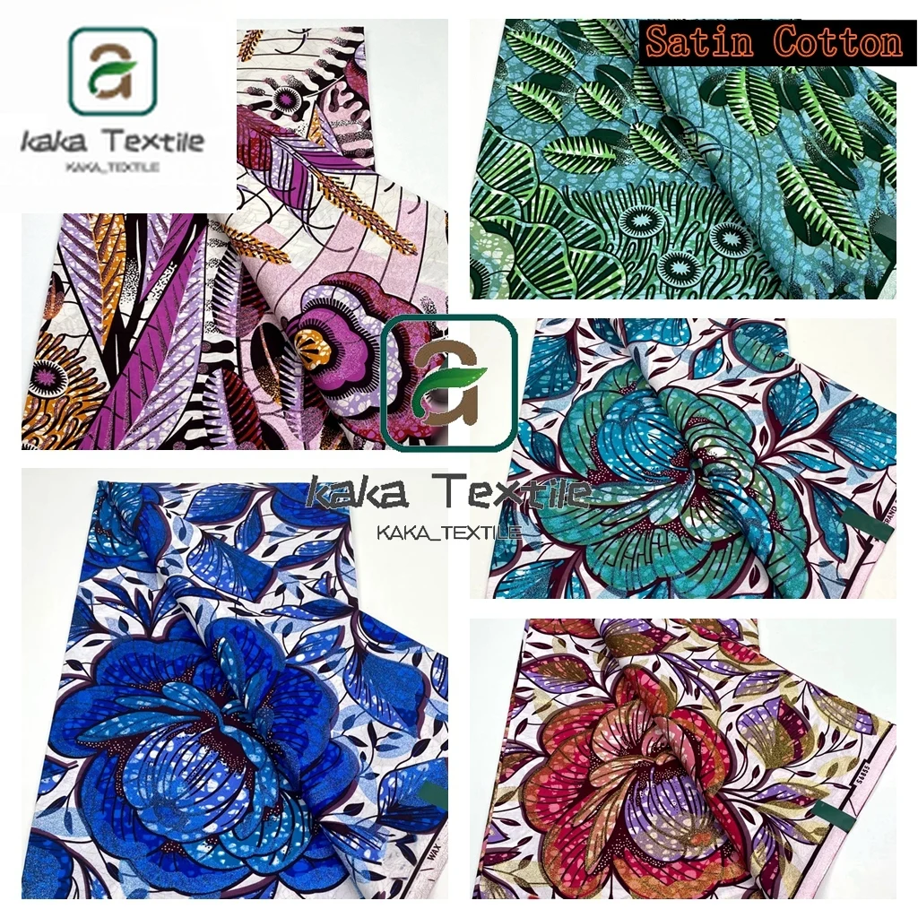 Tissu de cire Glam à paillettes Grand Super africain, en Satin de coton Ankara, doux, véritable Batik doré, rappeur Pagne, 6 yards, nouvelle collection