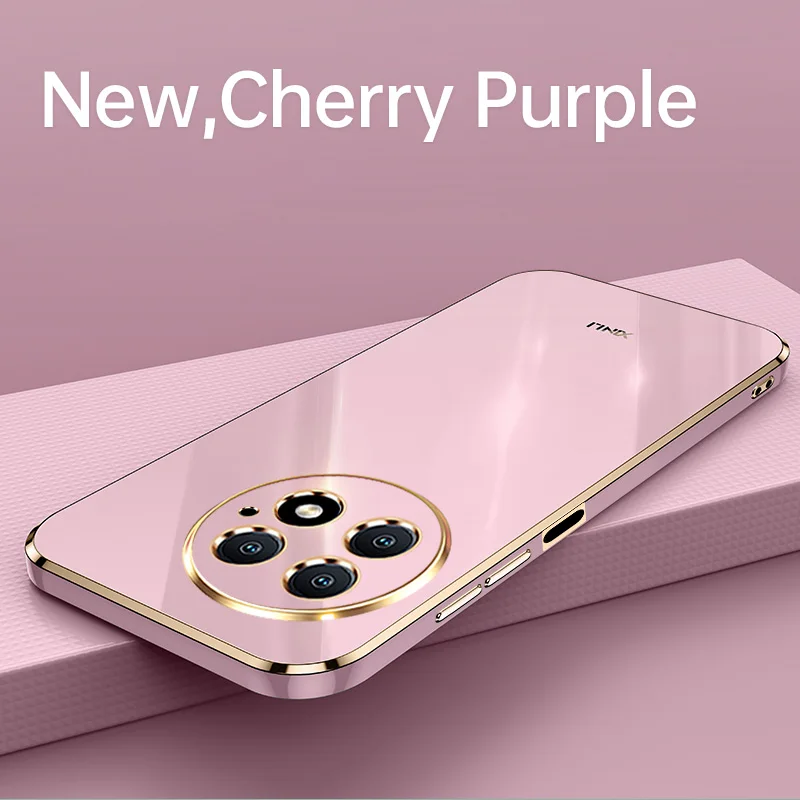 Plating Fashion Phone Case for OnePlus 13 13R 13T 13S 5G Square Soft Silicone Original Luxury Camera Protection Back Cover Shell