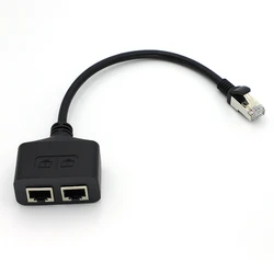 1Pc Ethernet Splitter RJ45 1 Male to 2 Female LAN Ethernet Cable Splitter Cable Ethernet Socket Connector Extension Cable