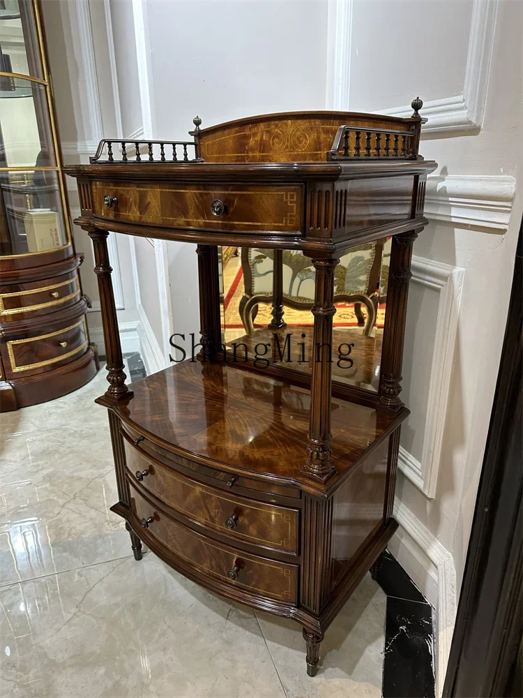 CL furniture corner few mahogany heart solid wood phone rack villa mansion square few small coffee table