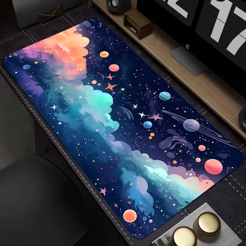 Starry Sky Mouse Pad Colourful Stylish Design Large Non Slip Computer Office Table Mats Keyboard Accessories Long Carpet Rug