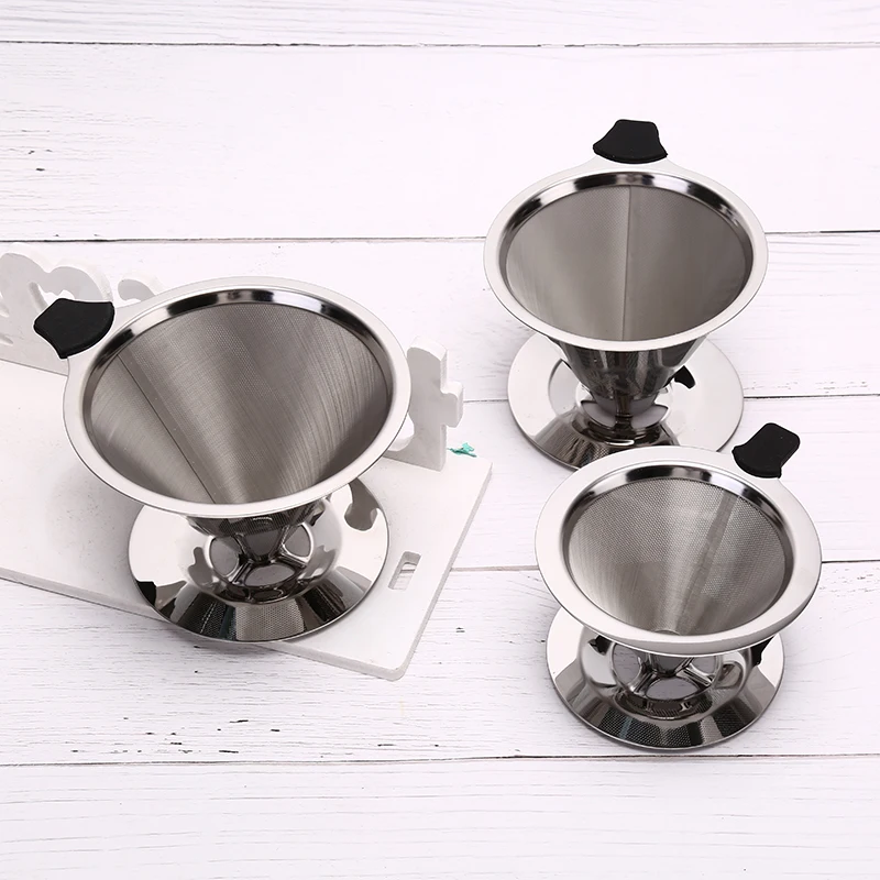 1PC Stainless Steel Reusable Coffee Filter Holder Pour Over Mesh Tea Dripper Cup