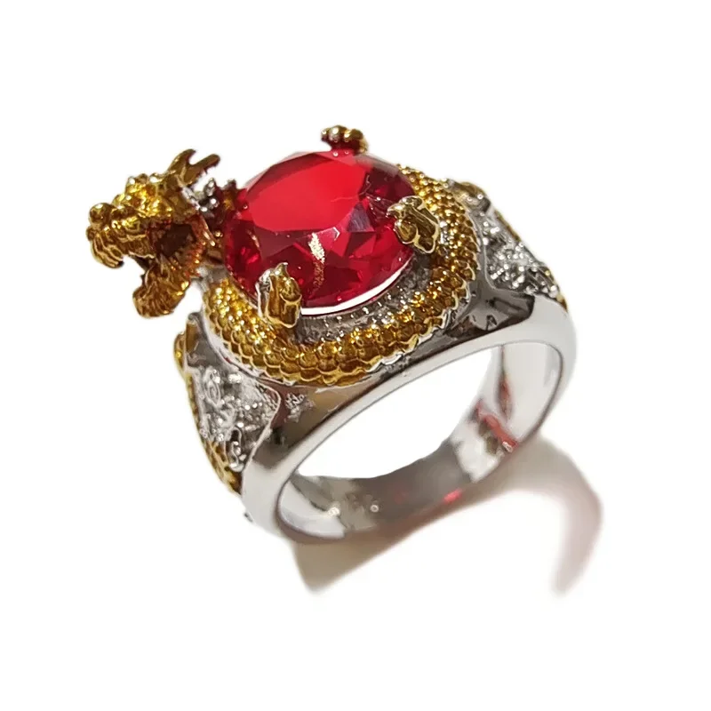 Hot-selling jewelry: 3D engraved powerful dragon ring, European and American style ring view 5