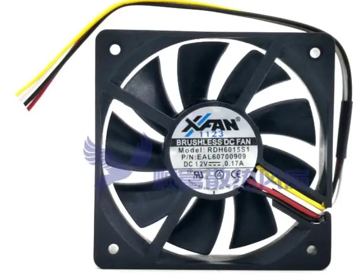 XFAN RDH6015S1 DC 12V 0.17A 60x60x15mm 4-Wire Server Cooling Fan