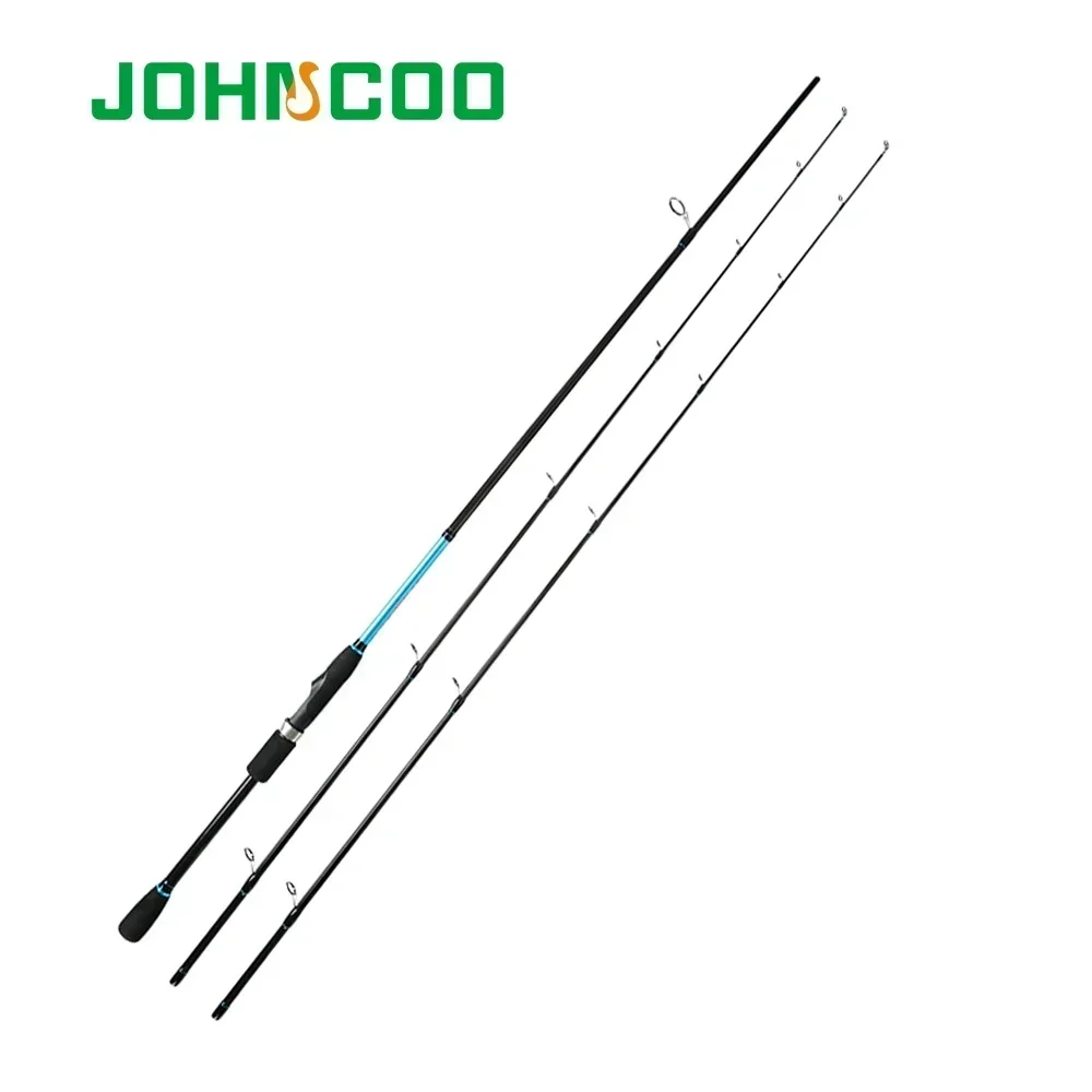 JOHNCOO Carbon Spinning Fishing Rod Fast Action 1.98/2.1/2.4/2.7m 2 Tips Lure Rod  vara de pesca Carp Fishing Cane