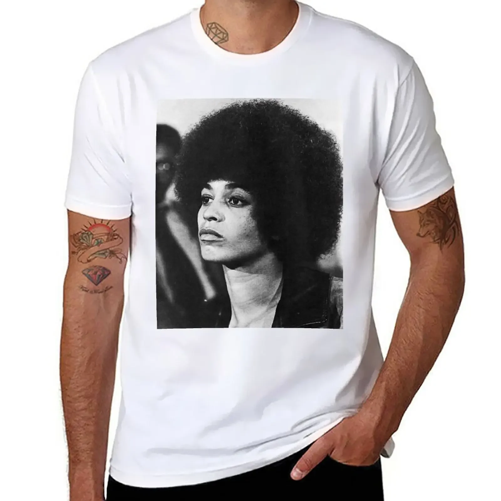 

New Angela Davis 60s Black Panthers Photo T-Shirt Tee shirt graphic t shirt t shirts for men cotton