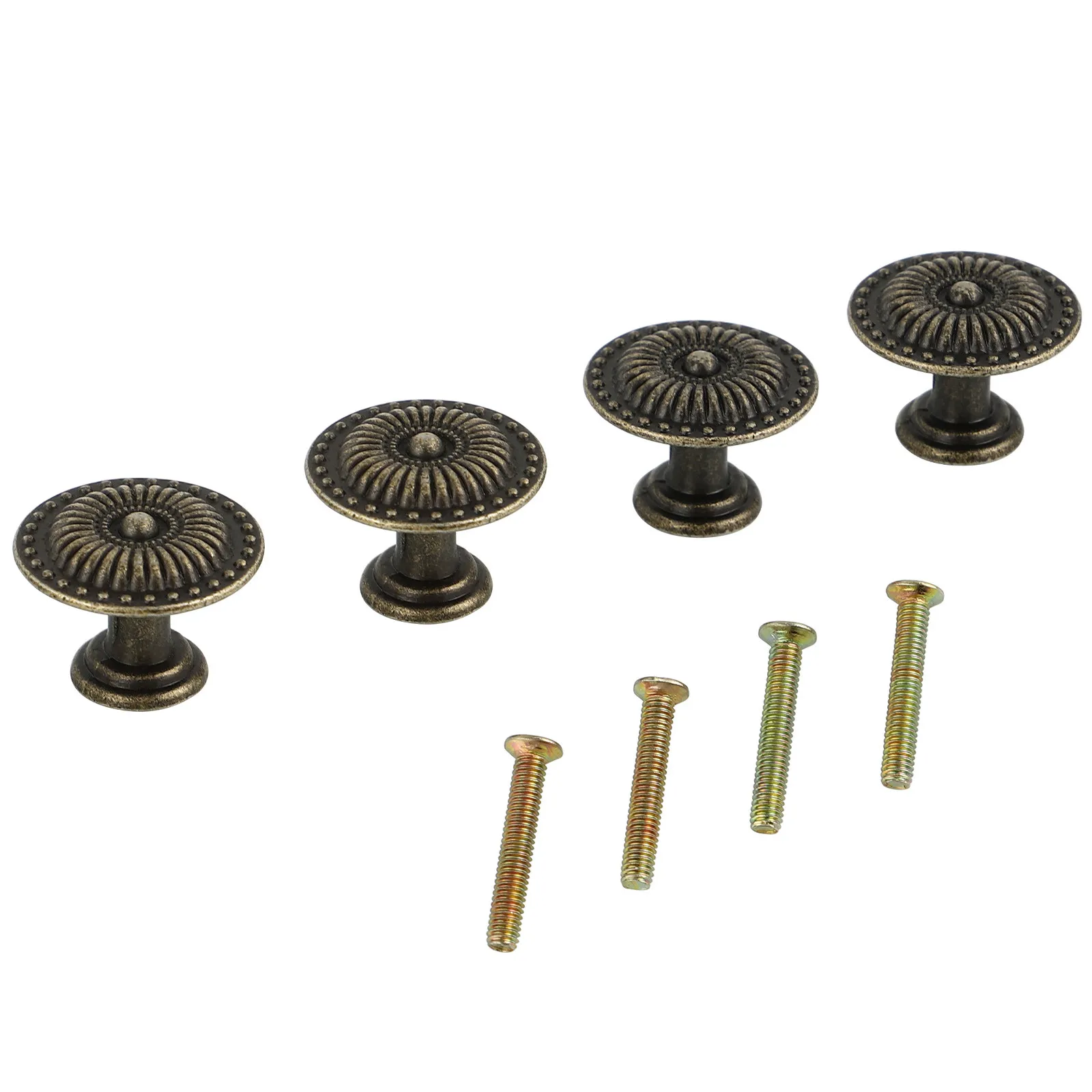 4Pcs Rustic Vintage Zinc Alloy Cabinet Pulls Drawer Handles Dresser Wardrobe Furniture Hardware Home Decor Office Ktv Hotel